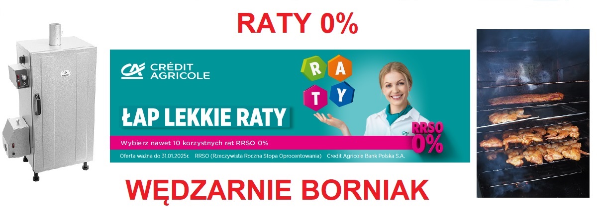 Prawdziwe raty 0% na wędzarnie BORNIAK!