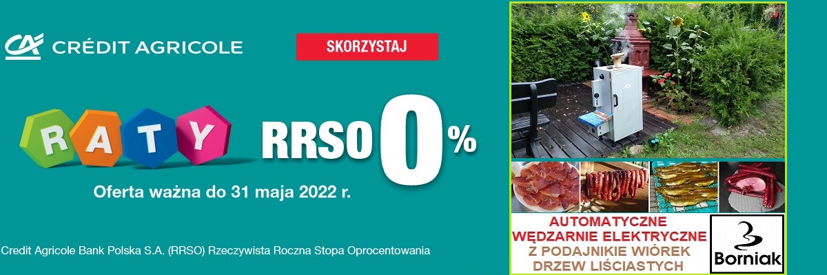 Prawdziwe raty 0% na wędzarnie BORNIAK!