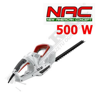 Nożyce elektryczne do żywopłotu NAC moc 500W, długość listwy: 57cm