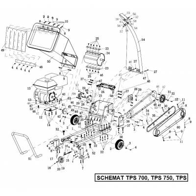 Koło pasowe duże 117 mm x 33mm, szajba do rozdrabniacza spalinowego XARAM Garden TPS 700, TPS 750