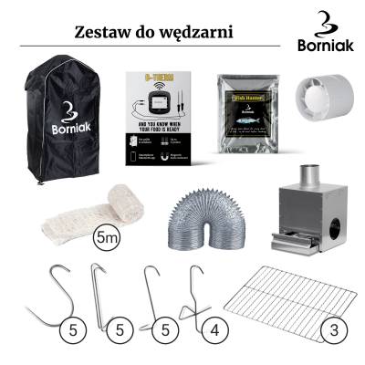 Zestaw ZSS-70 INOX do doposażenia wędzarni elektrycznej Borniak UWDS-70 INOX i BBDS-70 INOX